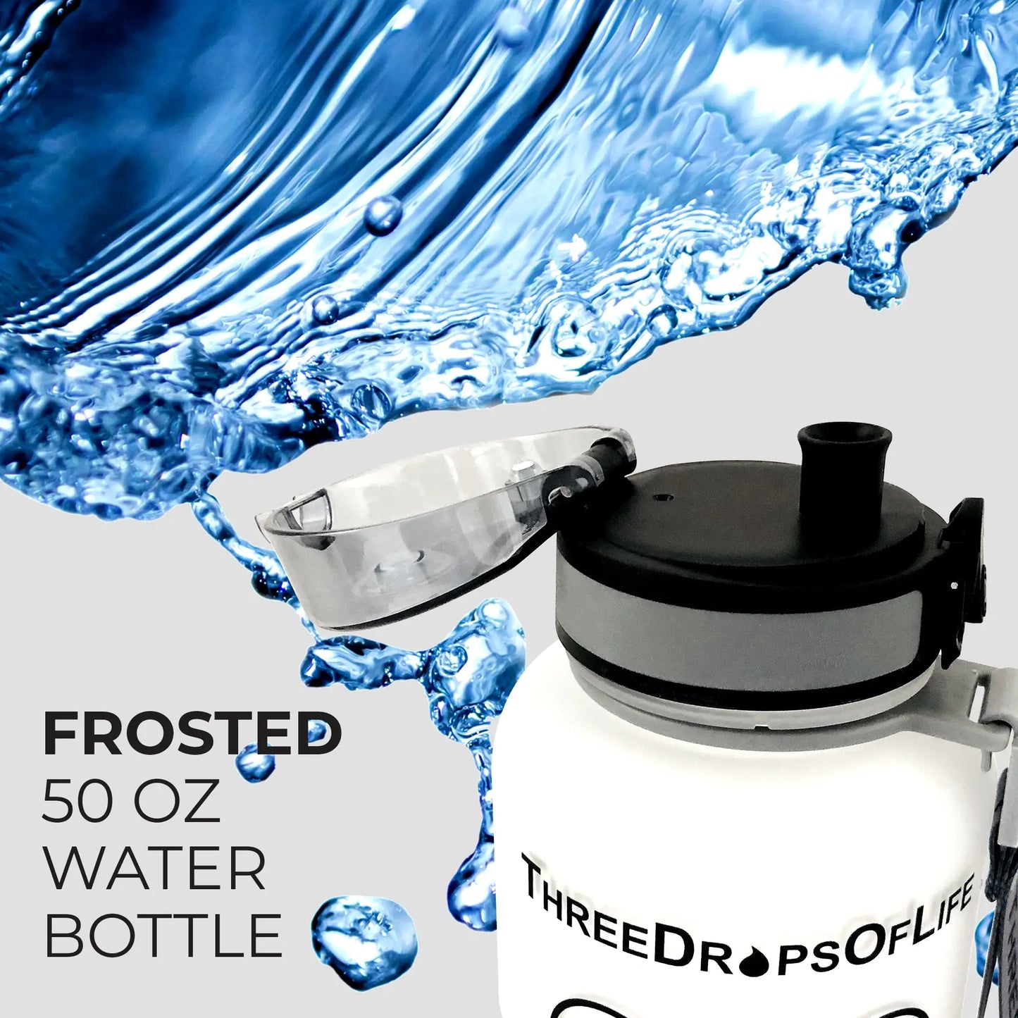 Frosted 50oz Sports Water Bottle